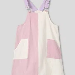 wotnot by azorte Girls Colourblock Regular Fit Cotton Dungaree-picture-20