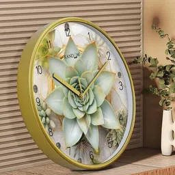 random Floral Round-Shaped Wall Clock image 1