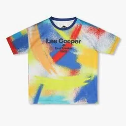 lee cooper Boys Colourblock Round-Neck T-Shirt-picture-29