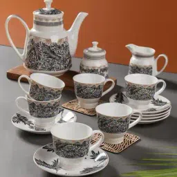 clay craft   Premium Gold With Printed Tea Set    image 1