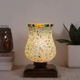 devansh Wood Table Lamp with Mosaic Glass-picture-19