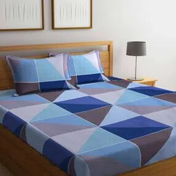 arrabi Colourblock King Bedsheet with Pillow Covers-picture-42