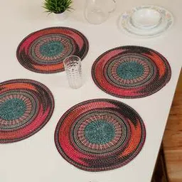 hosta homes Set of 4 Crochet Round-Shaped Placemats-picture-12