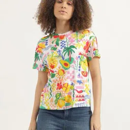 united colors of benetton Women Micro Print T-shirt image 1
