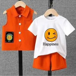 tittom Boys Block Print Shorts T-shirt Set image 1