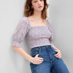 gap Floral Print Square-Neck Top-picture-14