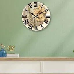 olive tree Floral Print Wooden Silent Movement Wall Clock-picture-43