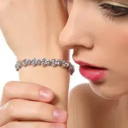 shining diva 11949B Platinum-Plated Crystal-Studded Bracelet-picture-12