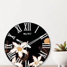 olive tree Floral Print Round-Shaped Wooden Analogue Wall Clock-picture-52