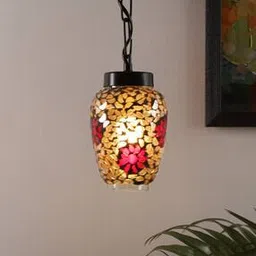 Mosaic Glass Hanging Lamp-image-4