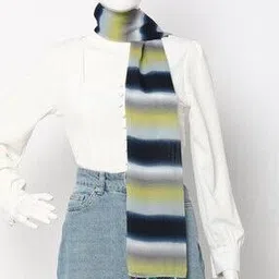 trend arrest Striped Scarf with Tasselled Edges-picture-33