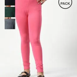 indiweaves Girls Pack of 4 High-Rise Leggings with Elasticated Waist-picture-14