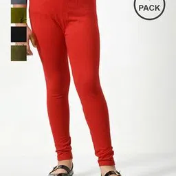 indiweaves Girls Pack of 5 High-Rise Leggings with Elasticated Waist-picture-13