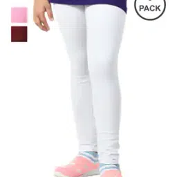 indiweaves Girls Pack of 3 Leggings with Elasticated Waistband-picture-12