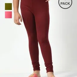indiweaves Girls Pack of 3 Leggings with Elasticated Waistband-picture-14