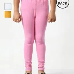 indiweaves Girls Pack of 3 Leggings with Elasticated Waistband-picture-12
