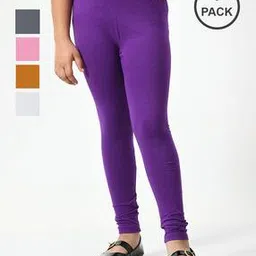 indiweaves Pack of 5 Leggings with Elasticated Waistband-picture-28