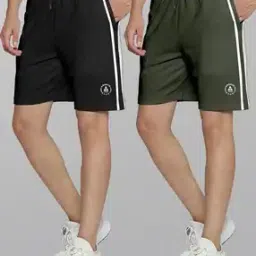 ardeur Men Pack of 2 Typographic Print Regular Fit Knit Shorts-picture-32