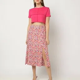yousta Floral Print Straight Skirt-picture-13