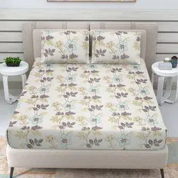 fabinaliv 300 TC Floral Print King-Size Bedsheet with Pillow Covers-picture-10