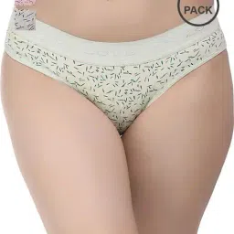 fashion comfortz Pack of 3 Women Printed Briefs with Elasticated Waist image 1
