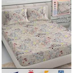 fabinaliv 300 TC Floral Print King Size Bedsheet with Pillow Covers-picture-37