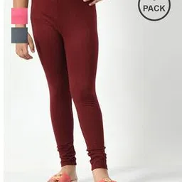 indiweaves Girls Pack of 3 Leggings with Elasticated Waistband-picture-34