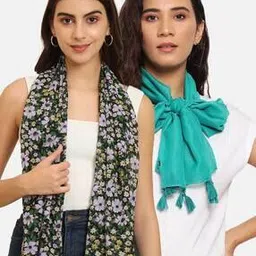 trend arrest Women Set of 2 Printed Scarfs with Tassels-picture-20