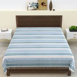 varde Striped Print Cotton Double Bedcover-picture-36