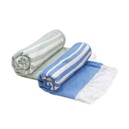 mush Set of 2 Striped Cotton Bath Towels 55" x 27"-picture-35