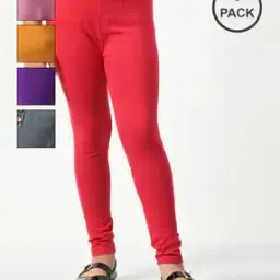 indiweaves Girls Pack of 5 Leggings with Elasticated Waist-picture-13