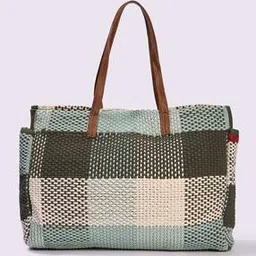 avaasa Women Checked Tote Bag-picture-42