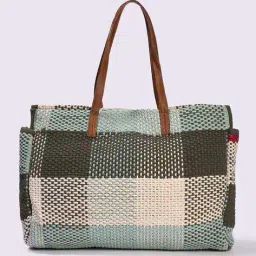 avaasa Women Checked Tote Bag image 1