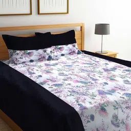 klotthe Floral Cotton Double Bed Cover with 2 Pillow Covers image 1