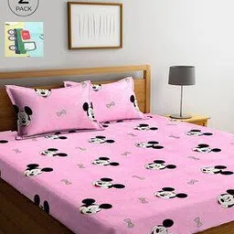 klotthe Pack of 2 Printed 210 TC King Size Bedsheets with Pillow Covers-picture-45