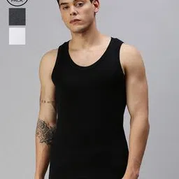 onn Pack of 3 Men Heathered Sleeveless Vests-picture-18