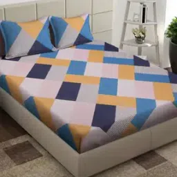 arrabi 210 TC Geometric Print King-Size Bedsheet with Pillow Covers-picture-26