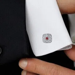 mahi Geometric-Design Silver-Plated Cufflinks-picture-45