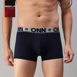 onn Men Pack of 3 Cotton Trunks with Brand Waistband-picture-42