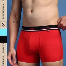 onn Pack of 3 Men Typographic Print Trunks with Elasticated Waist-picture-15