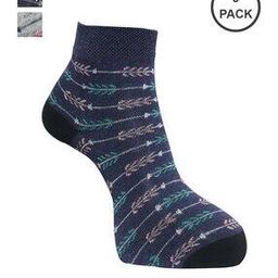 dollar Pack of 3 Stripped Ankle-Length Socks-picture-19