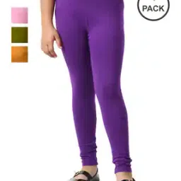 indiweaves Girls Pack of 4 Leggings with Elasticated Waistband-picture-29