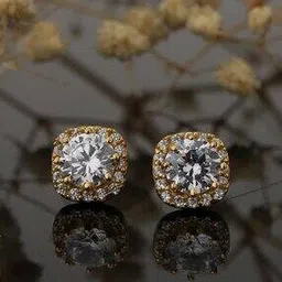 carlton london Gold Plated Square Stud Earrings S - B774302E/4-picture-33