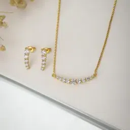 carlton london Gold Plated CZ Jewellery Set S - B121769N+E-picture-38