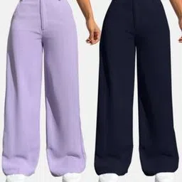 nucouths Women Pack of 2 Relaxed Fit Flat-Front Pants-picture-48
