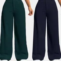 nucouths Women Pack of 2 Relaxed Fit Flat-Front Pants-picture-53