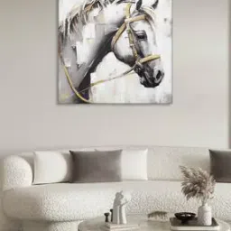 olive tree Horse Print Wooden Canvas Painting 24" x 24"-picture-34