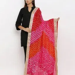 jabama Tie-Dye Bandhej Dupatta with Embellished Border-picture-17