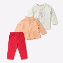 mini klub Quilted Jacket with Top & Pant Set image 1