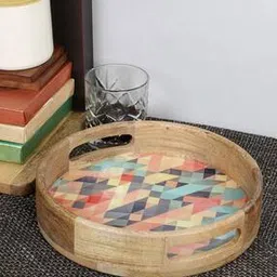 vareesha Mosaic Mango Wood Circular Tray-picture-40